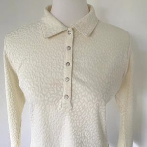 Women’s Tail Golf Shirt Beige Cream Animal Print M